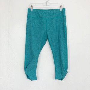 The North Face Teal Green Ruched Cropped Leggings